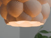 Stylish gray pendant light shade with a pleated bubble design, perfect for dining rooms and bedrooms.