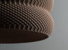 Modern gray wicker lamp shade with a pleated pixel pattern, perfect as a replacement lamp shade for elegant interiors