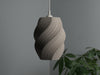 Gray wicker lamp shade with pleated spiral design. Ideal as a replacement lamp shade for contemporary interiors.