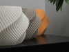 Large orange lampshade with a modern pleated wave pattern, suitable for ceiling and floor lampshades.