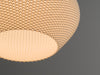 White pendant light shade with a pleated design. Ideal for creating a warm and inviting ambiance.