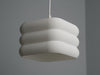 White replacement lamp shade, LED bulb-compatible, with a pleated pixel design for stylish, energy-efficient lighting.