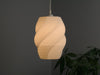 White spiral lampshade – modern pleated lampshade for pendant and ceiling lights. Elegant light shade for a stylish home.