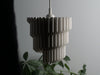 Modern white wicker lamp shade with a ripple pleated effect, ideal as a ceiling light shade or pendant light shade.